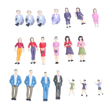 

20pcs G Scale 1:25 Mix Painted Model People Train Park Street Passenger Figures