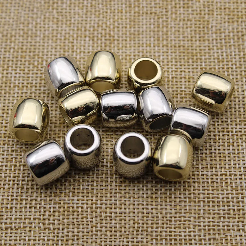 30pcs/lot Gold Silver Big Hole 7mm, CCB Plastic Tube Beads for Jewelry