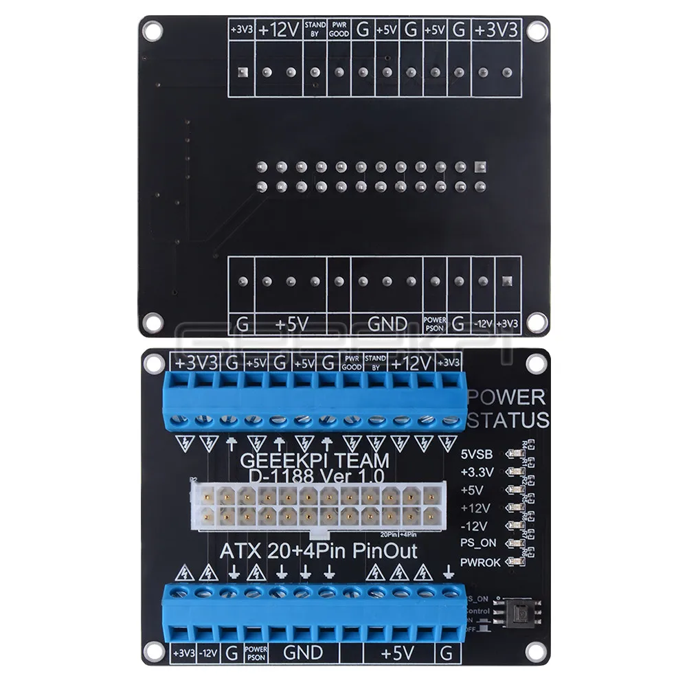 24/20-pin ATX DC Power Supply Breakout Board GeeekPi dc power supply board