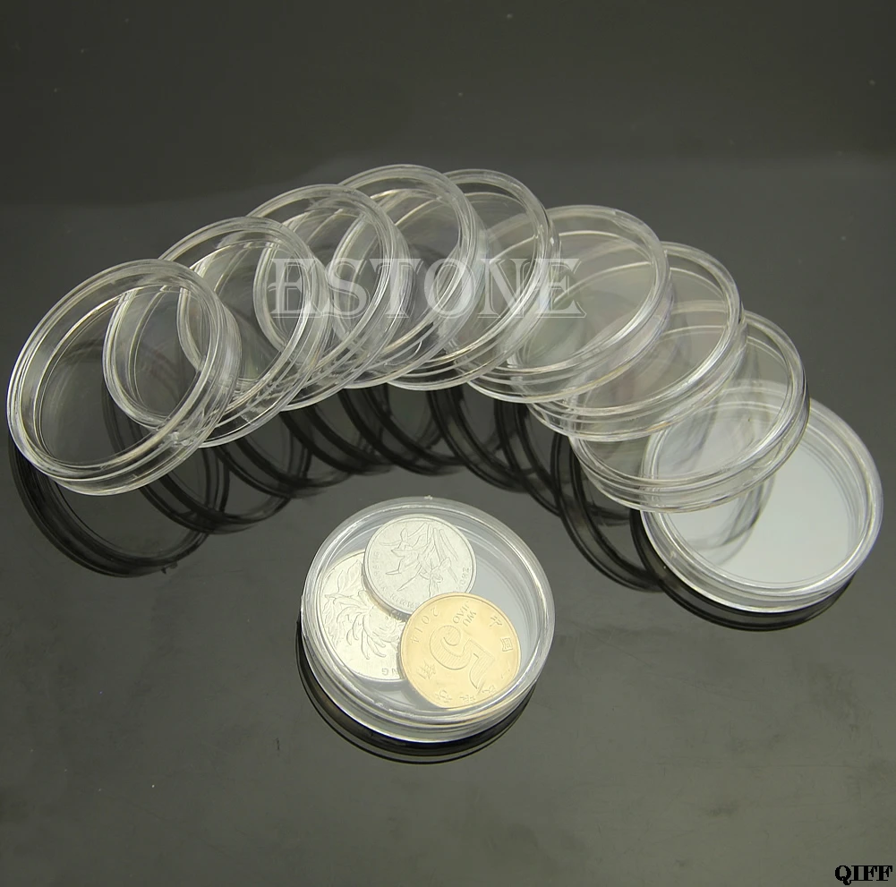 

Applied Clear Round lucency Applied Cases Coin Storage Capsules Holder Round Plastic 37 mm plastic Capsules Coin Box