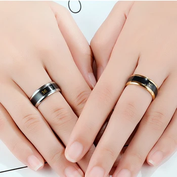 

Intelligent Thermometer Temperature Measuring Ring Temperature Detection Ring Stainles Steel Couple Ring Wearable Devices TXTB1