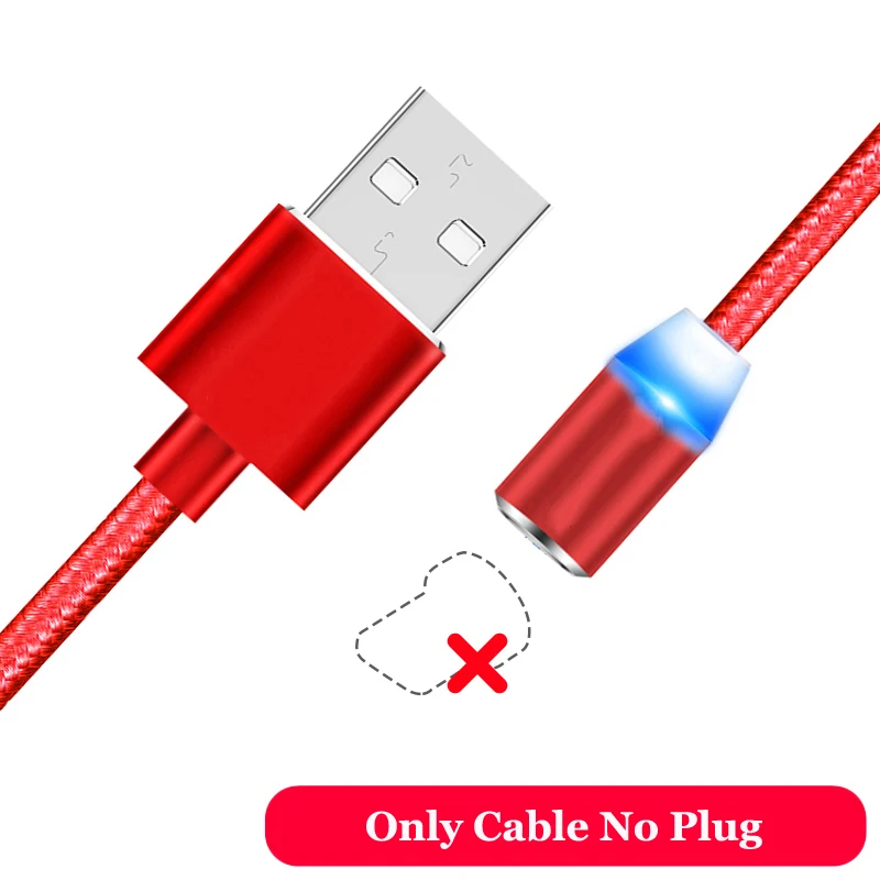 2 м 1 м Магнитный Micro type C USB кабель Быстрая Зарядка адаптер зарядное устройство Магнитная Зарядка для iPhone 11 XS 7 samsung S10 Note Xiaomi 9 - Цвет: No Plug Only Cable