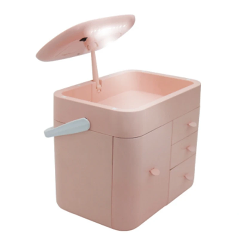 

Net Red Trend LED Mirror Cosmetic Drawer Storage Box Multi-Layer Household Finishing Plastic Box Cosmetic Storage Box