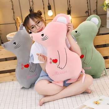 

1PC 50/60/70cm Kawaii Mouse Rhinoceros Plush Toy Stuffed Soft Animal Pillow Christmas Gift For Kids Cute Valentine Presents