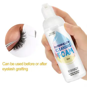 

60ml Professional Eye Lashes Foam Cleaner Individual Eyelash Extension Cleanser Shampoo Eyelashes Detergent Makeup Remover Tool