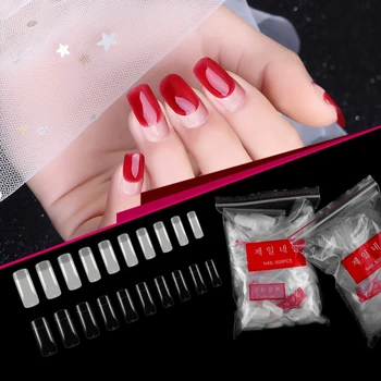 

500Pcs Natural Clear White French False Acrylic Nail Tips UV Gel Ultra Flexible Size Pack Fake Nail