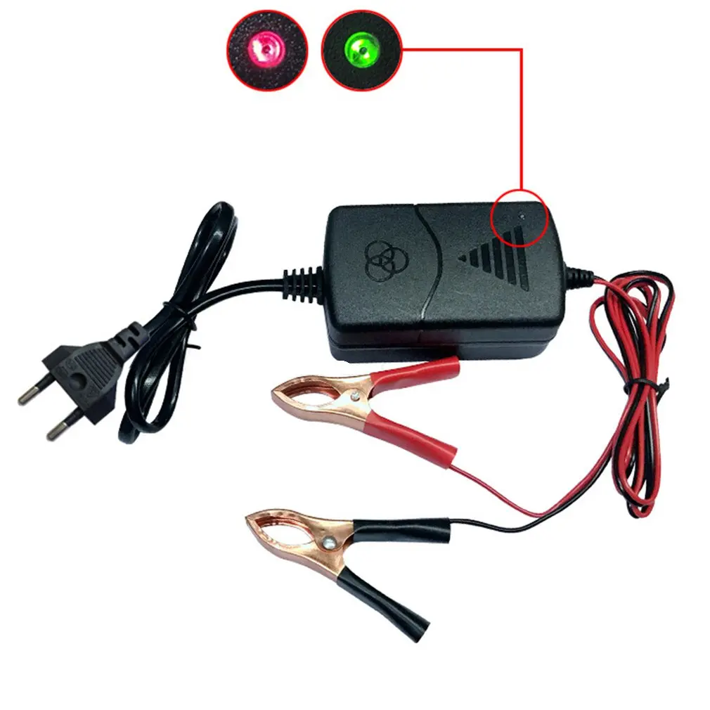 12V1A свинцово Кислотное зарядное устройство 14 4 вольт двойной провод крокодил