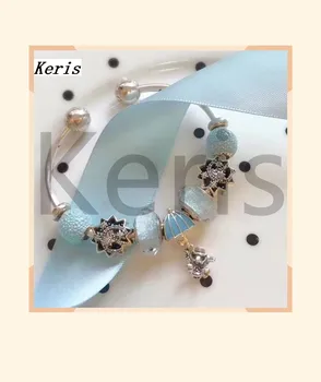

High Quality Reproduction 1:1 100% Silver Star Glass Snow Cat Eye DIY String Bracelet Free Delivery