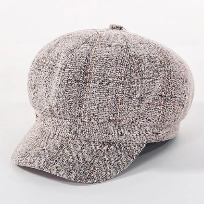 COKK Кепка Newsboy, хлопковая восьмиугольная кепка, женская кепка для художника, ретро клетчатый узор, винтажный капор, женская кепка Newsboy, модная кепка