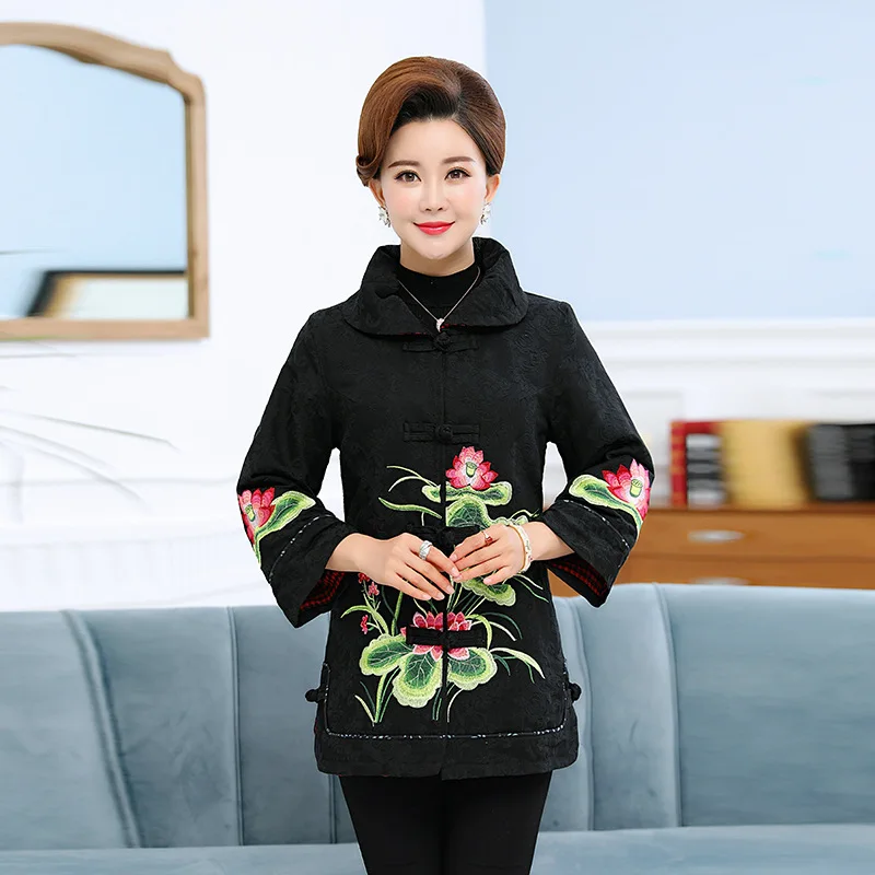 

2018 Middle-aged WOMEN'S Apparels Autumn Ethnic-Style Embroider Jacket Short Embroidered Coat New Style Chinese Costume Loose-Fi