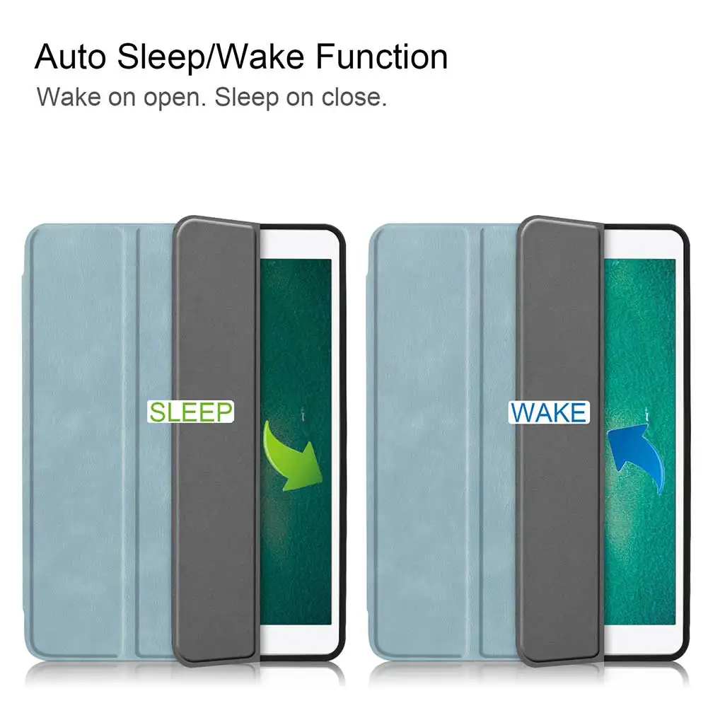 Auto Sleep Wake Smart Case For iPad 9.7" 5th 6th Generation Case Tri-Fold Leather Stand Cover For ipad Pro/Air/Air 2 9.7" Case