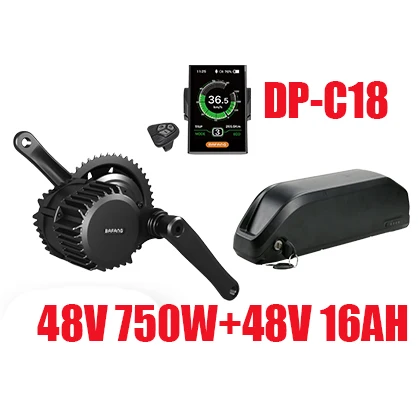Bafang мотор 48В 750w 500W 1000 W, фара для электровелосипеда в комплект с Батарея 48v 13/14. 5/16/17.5ah Электрический велосипед Conversion Kit 8fun BBS02B BBSHD - Цвет: C1848V750W16AH