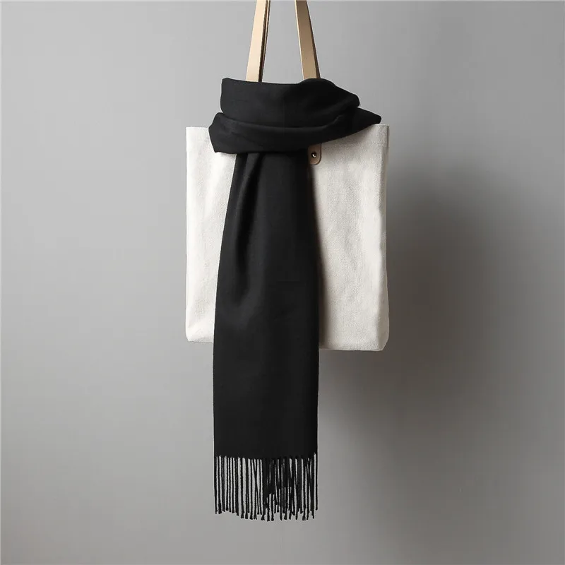 color 1 Women Winter Scarf Pure Cashmere Scarves Thick Neck Warm Headband Hijab Lady shawls Wraps Blanket Pashmina Female Echarpe - Цвет: color 1
