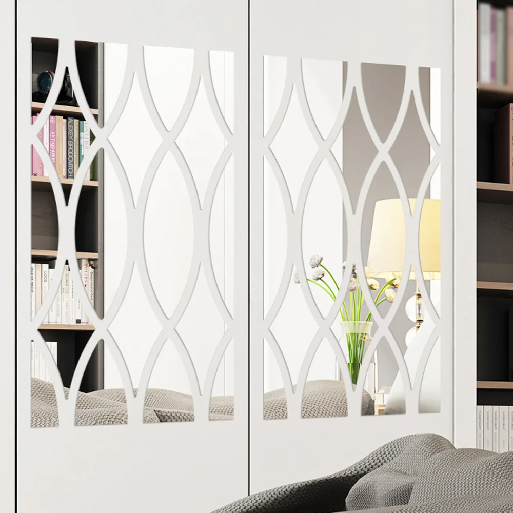 

Removable 3D Geometry Acrylic Mirror Wall Sticker DIY Art Wall Sticker Acrylic Mural Decal Home Decorative Mirrors