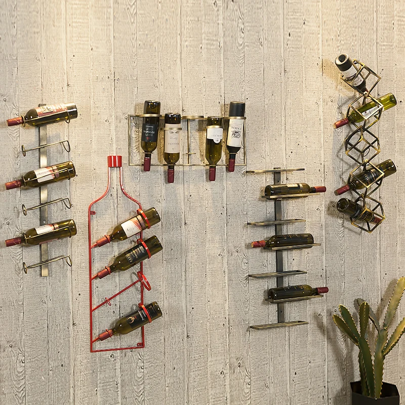 Creative Red Wine Rack Creative Metal Grape Wine Rack Wall Hanging On The Wall Of Restaurant,