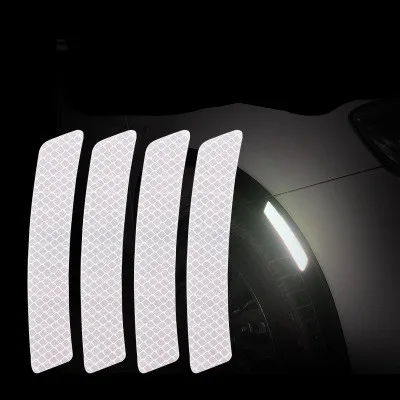 4pcs-A7 Автомобильные наклейки Универсальный Безопасный предупреждающий знак светоотражающая лента Авто внешний шлем для мотоцикла, байка супер кристаллическая решетка светоотражающая - Цвет: 4pcs-A7