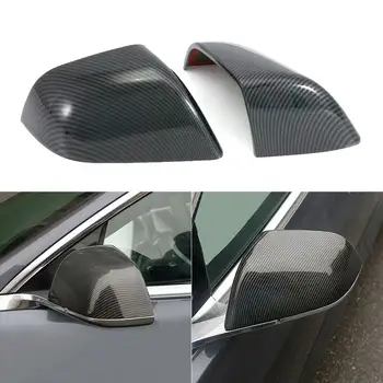 

Auto Carbon Fiber Rear View Mirror Cover Trim For Tesla Model 3 2018 2019 Rearview Mirror Cover Trim Cover Trim Sticker Dropship