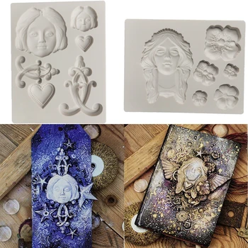 

Flower Queen，Anabelle，Art Nouveau Silicone Mold Fondant Cake Decoration Mold Sugarcraft Chocolate Baking Tool For cakes Gumpaste