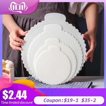 

Reusable Round Mousse Cake Boards Plastic Cake Base Cupcake Dessert Tray for Home Wedding Birthday Party 4/6/8/10inch