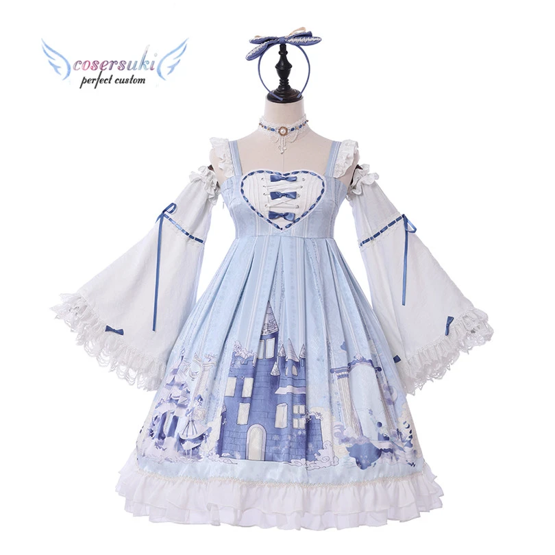 毎日服スウィートラブロリータ Peakswoods Ladybee 雪の少女長袖ライトブルー Op ドレスロリータワンピースドレス Lolita Dresses Aliexpress