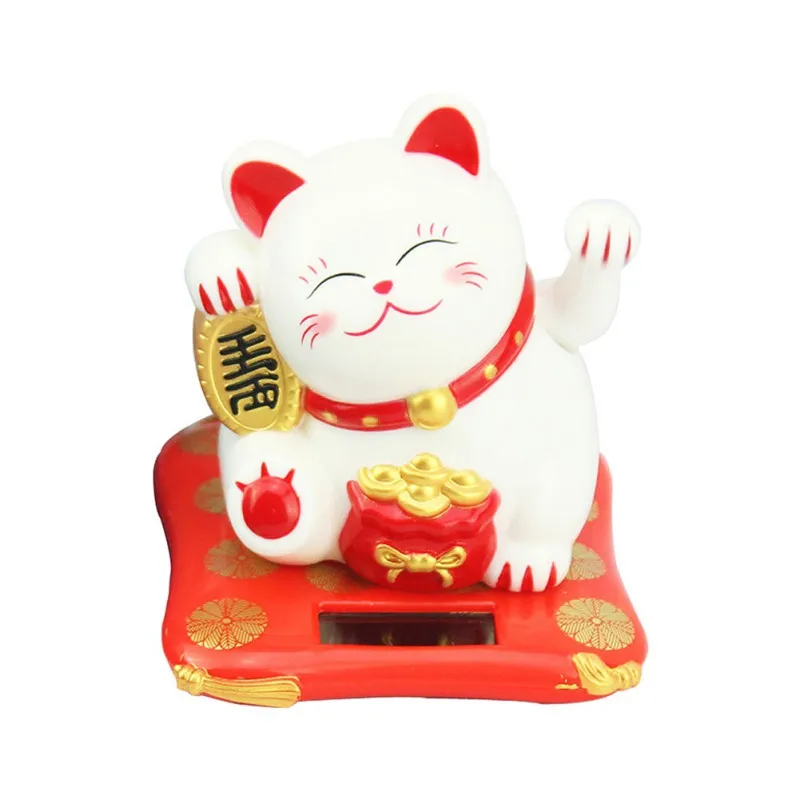 Китайский счастливый кот на солнечных батареях, золотой развевающийся Кот, рука, лапа, богатство, благосостояние, приветствие, удача, развевающийся Кот, подарок на день рождения - Цвет: C