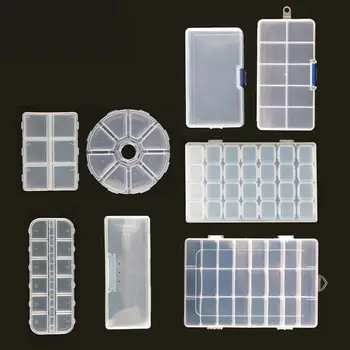

Nail Art Storage Case Rhinestones Gems Accessories Clear Plastic Empty Container For Rhinestones beads Organizer Box