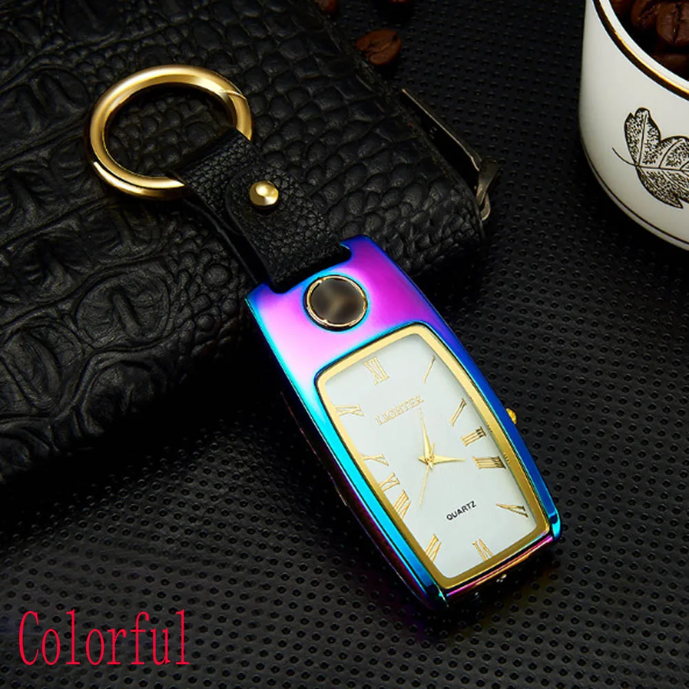 Многофункциональные часы USB прикуриватель фонарик - Цвет: colorful