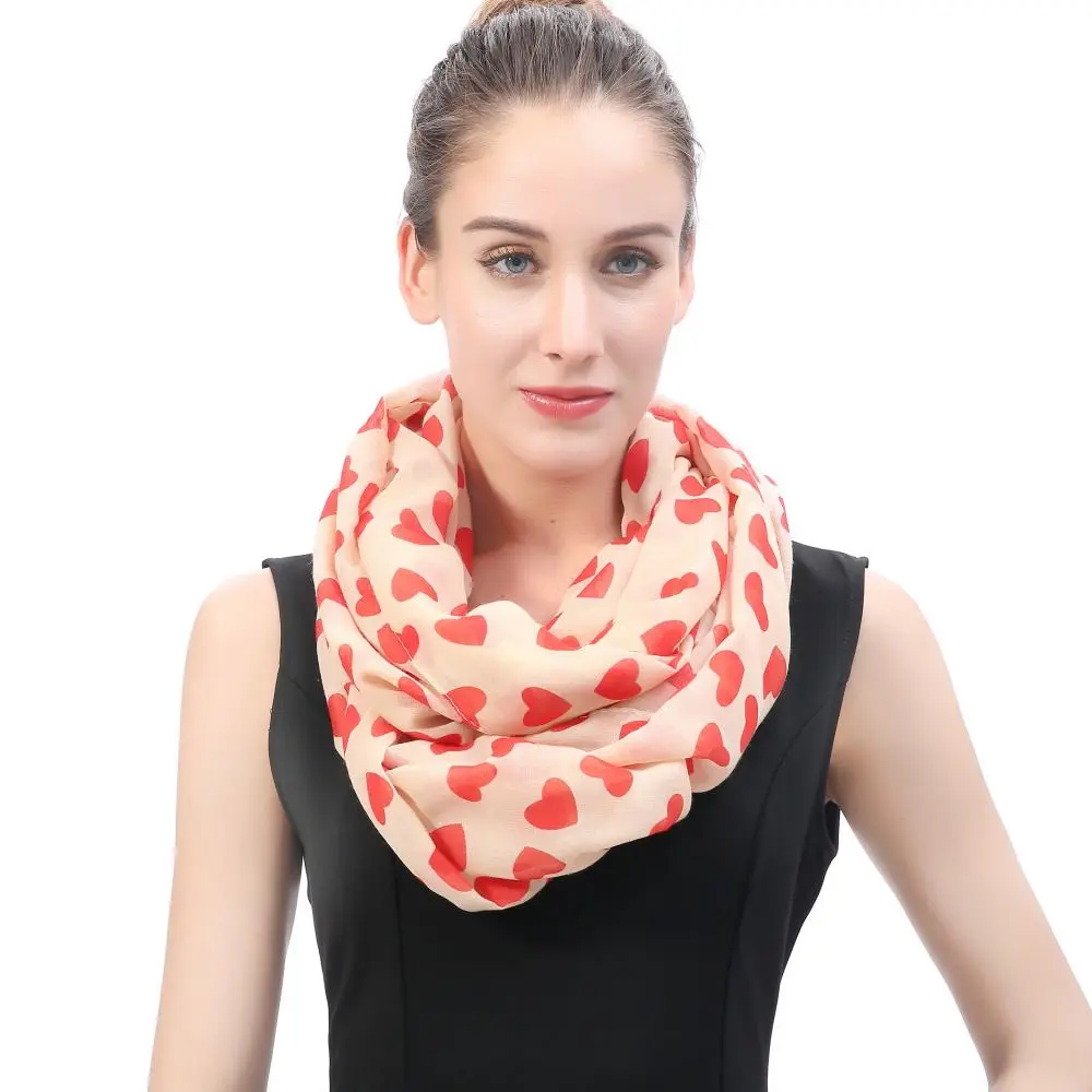 Red Heart Scarf Infinity Scarf Heart Gifts Valentines Gifts For Women