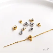 

14K light gold 18K gold color belt silicone positioning beads chain adjustment beads DIY hand necklace first accessories