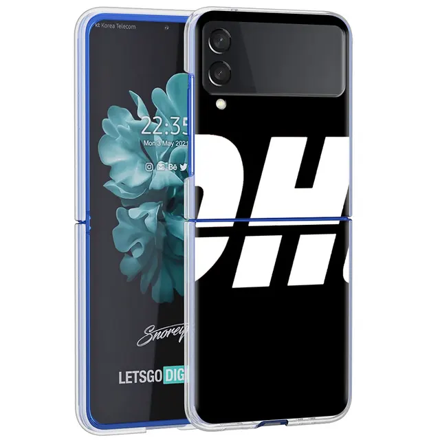 Dhl Express Hot Clear Hard PC Case for Samsung Galaxy Z Flip 3 5G Plastic Phone Coque Folding Splitting for Z Flip 3 Cover Shell H09