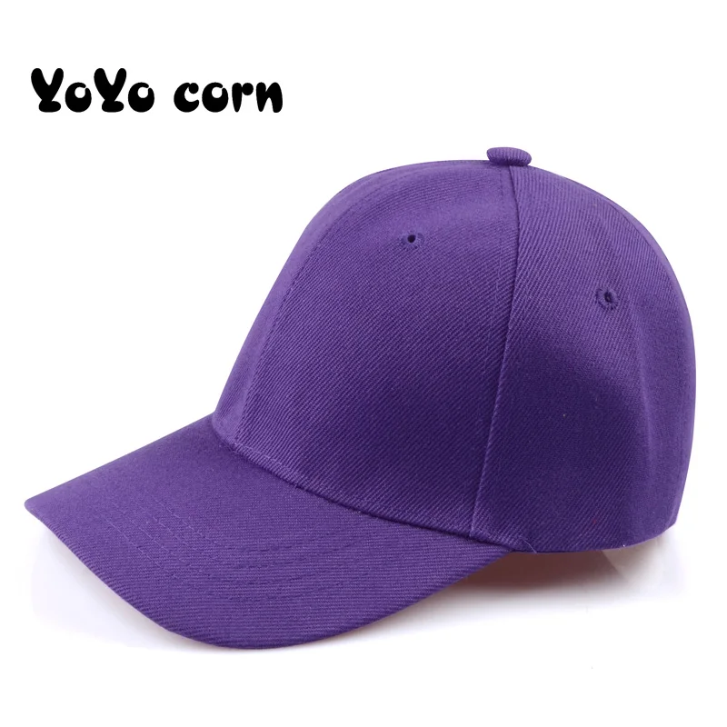 Yoyocorn весенние модели сплошной цвет легкие бейсболки вдоль шляпы для мужчин и женщин простая уличная Солнцезащитная Женская кепка - Цвет: purple