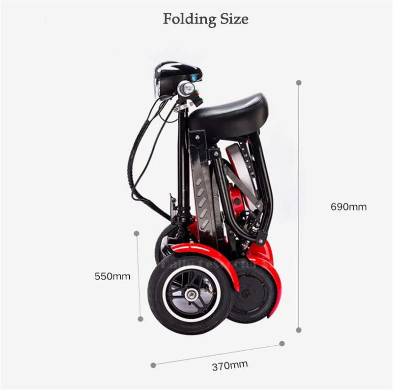 Daibot Electric Elderly Scooter 4 Wheels Electric Scooters 10 Inch 500W Foldable Electric Scooter For Disabled BlueBlackRed (21)