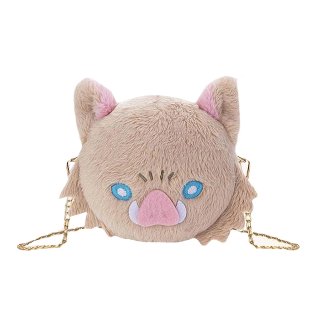 

Brdwn Demon Slayer Kimetsu no Yaiba Hashibira Inosuke Cosplay Short Plush Shoulder Bag