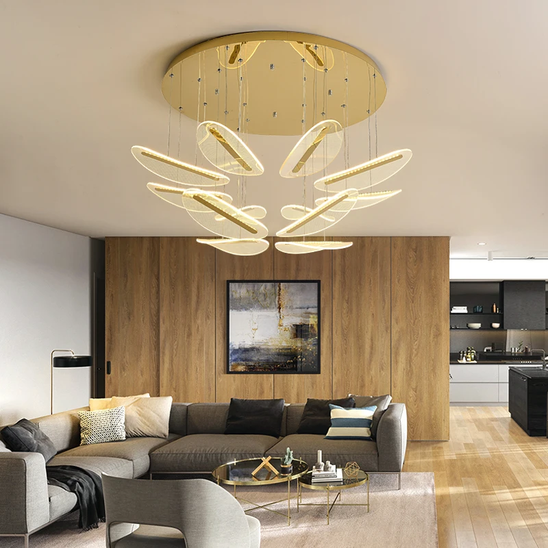 Gold Petal-Shaped Chandelier 1