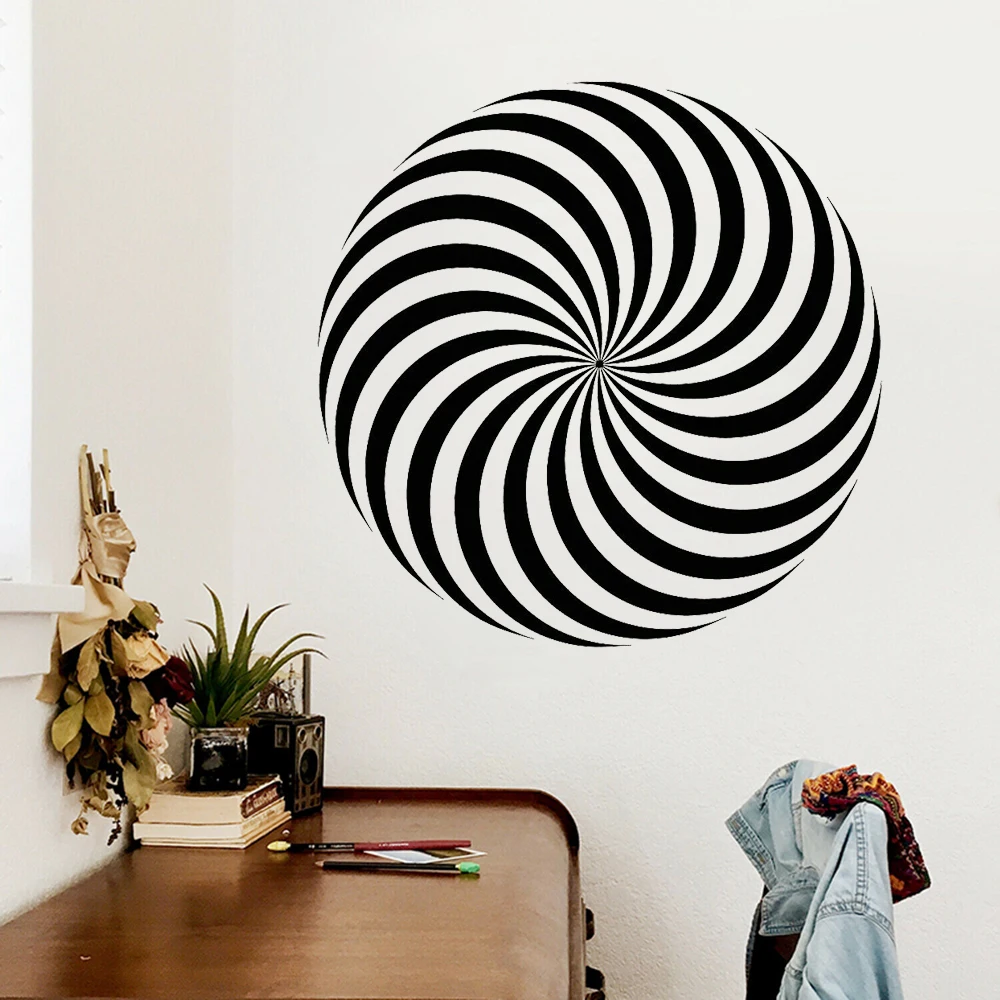 Abstract Idea Vinyl Wall Decal Optical Illusion Visual Effect Geometric Stickers Home Decor
