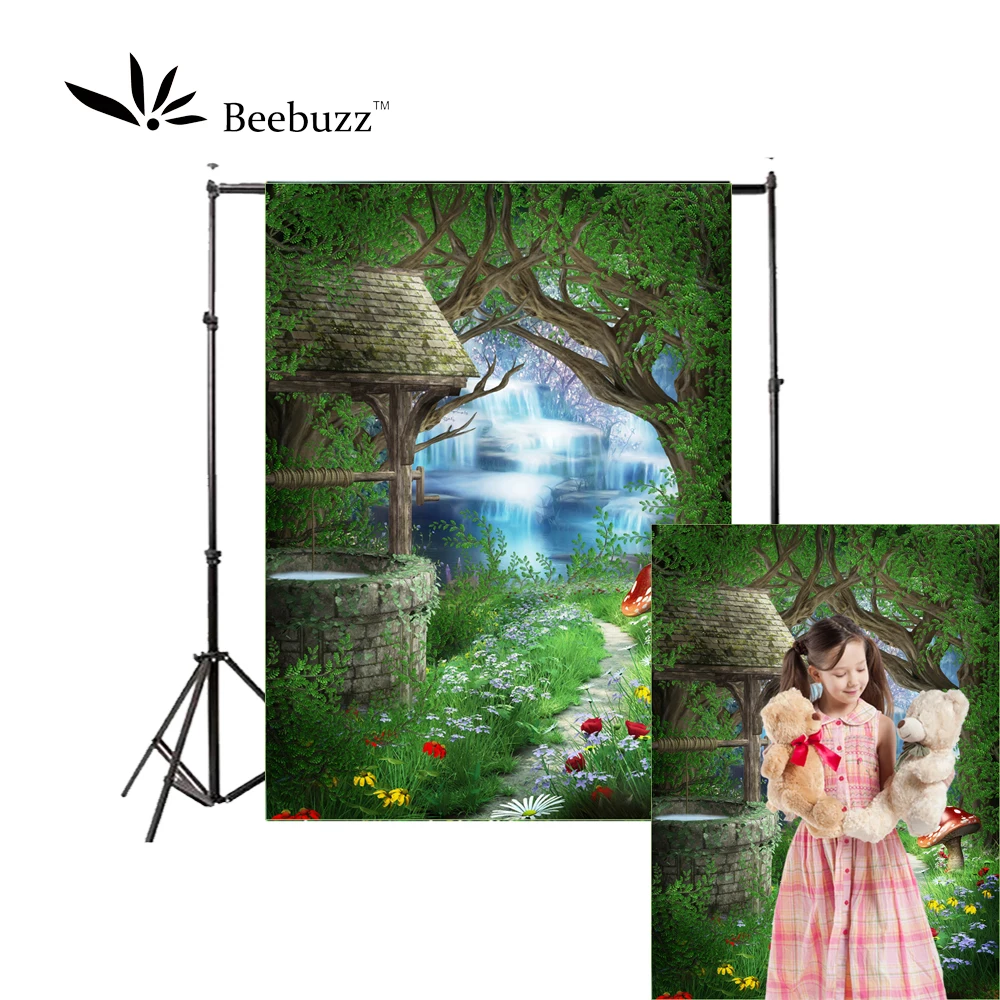 

Beebuzz photo backdrop photo backgroung for children green fantasy jungle waterfall photophone
