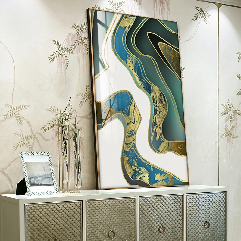 Абстрактный стиль зеленый постер и печать холст живопись гостиная современное