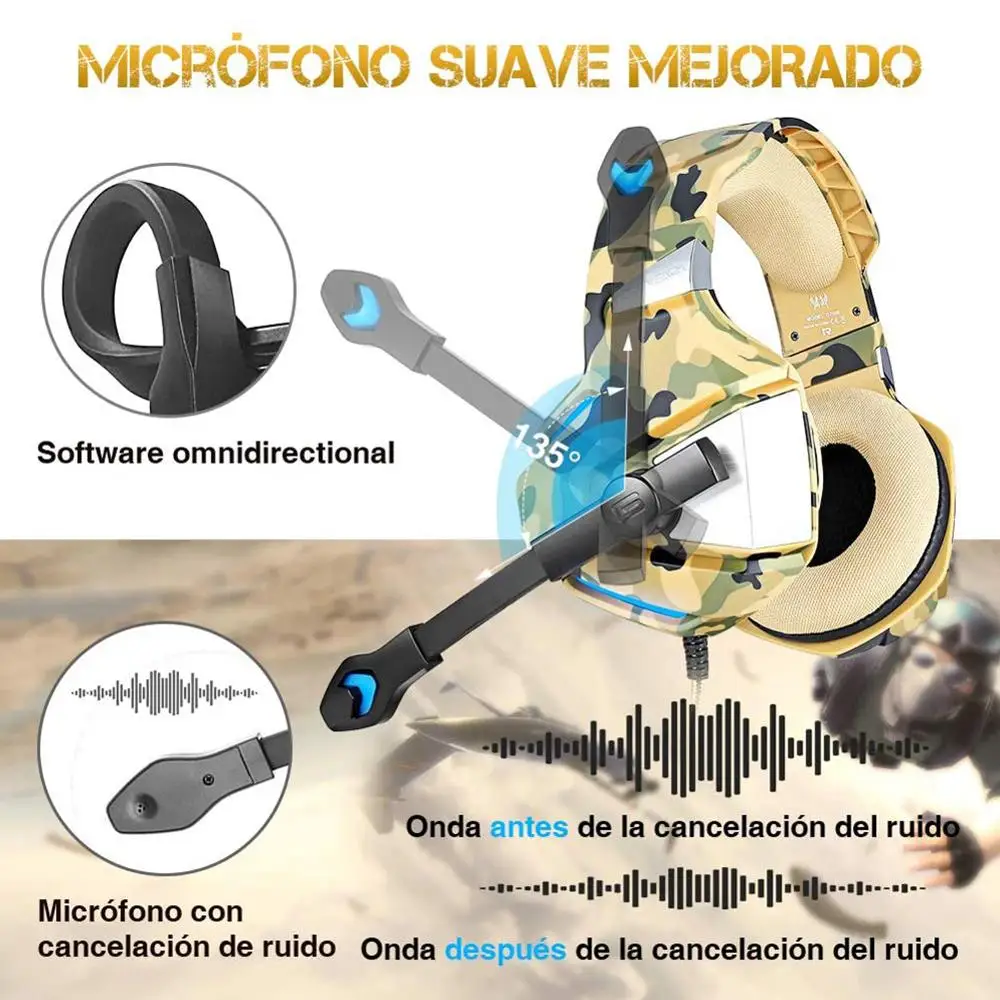 3 Color LED Light Over ear Headphones Gaming Calling Wired Earphones with Microphone Professional Gamer Headset for Computer PS4