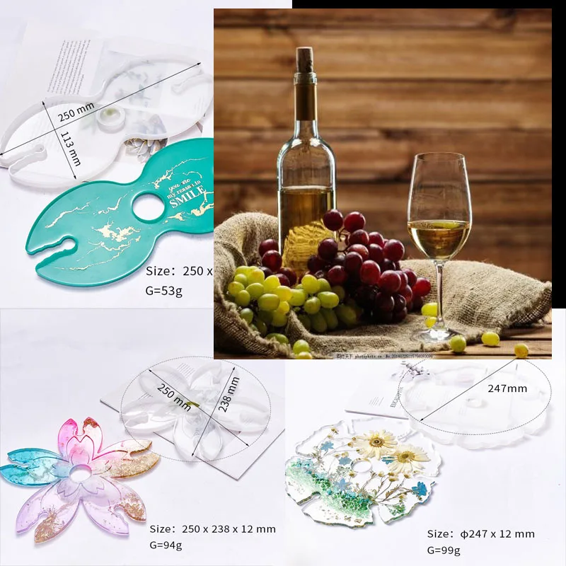 DIY Wine Glass Holder Resin Mold Irregular Shaped Red Wine Cup Shelf Tray Silicone Mold For Resin Handmade Epoxy Resin Mould