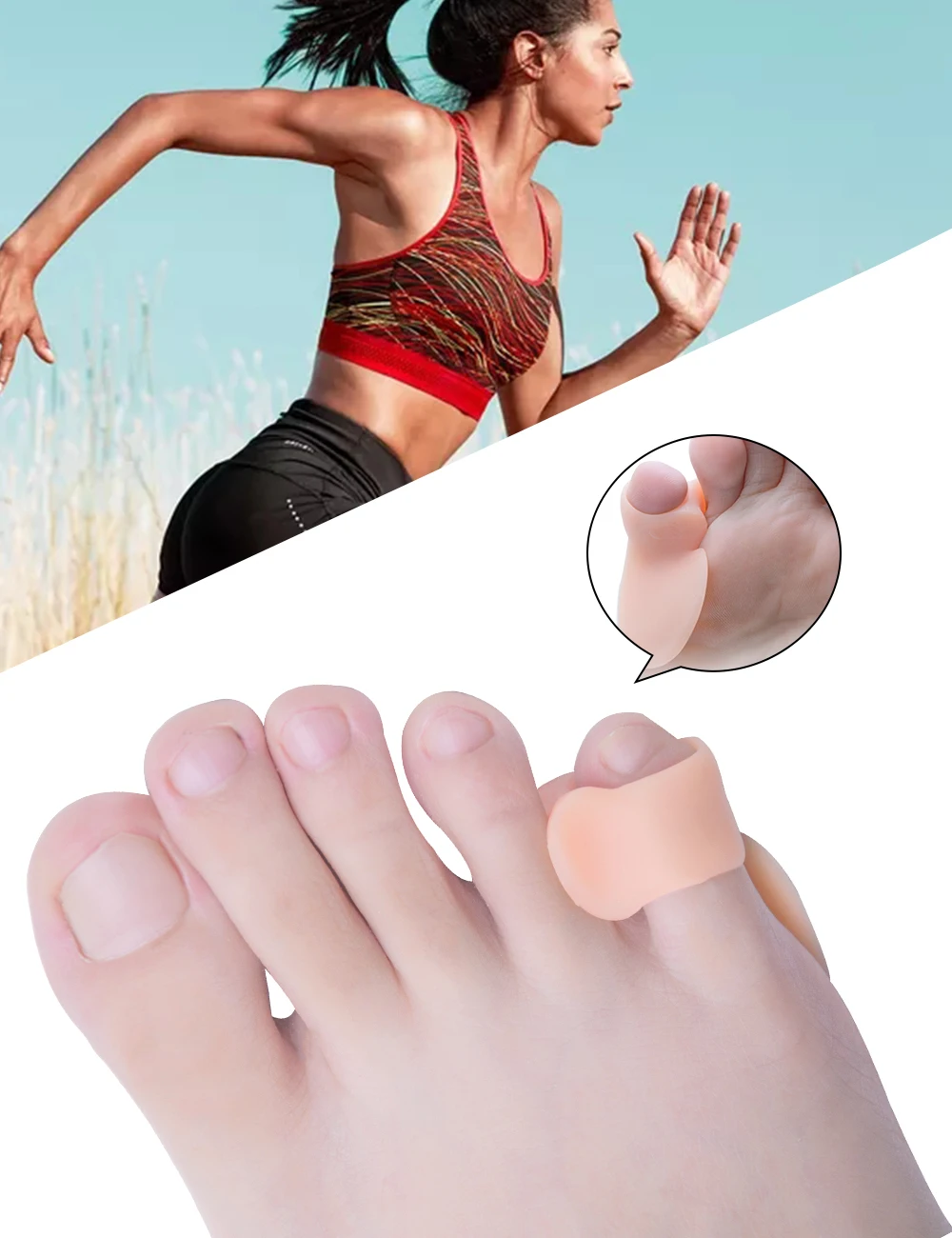 2Pcs Silicone Gel Hallux Valgus Foot Care Tool Bunion Toe Bone Corrector Protector Straightener Spreader Pedicure C1347