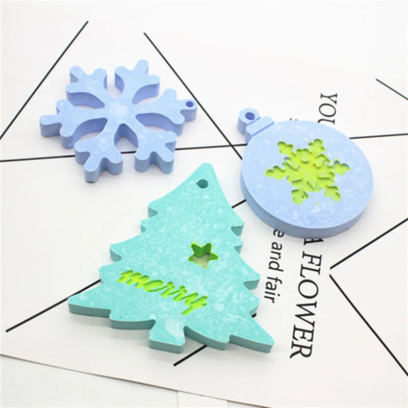 

6 style Christmas tree snowflake silicone fondant molds cake decorating tools Silicone Christmas mold Chocolate Candy soap Mould