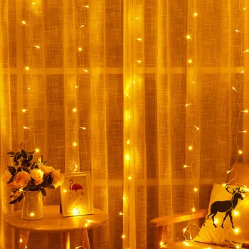 

220V 300x300cm LED String Lights Wedding Christmas Decoration Light For Home Bedroom living Room Decor Colored String Lights