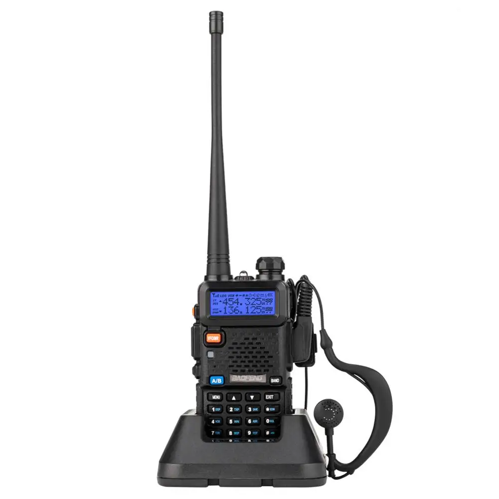 BAOFENG 1,5 "ЖК-дисплей 5W 136 ~ 174 МГц/400 ~ 520 МГц Dual Band иди и болтай Walkie Talkie с 1-светодиодный фонарик (черный)