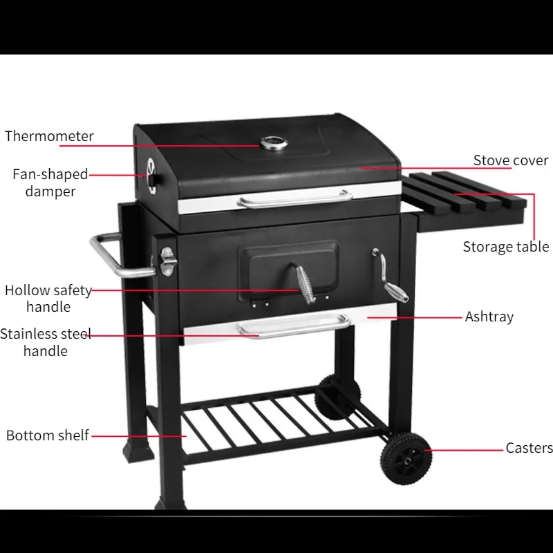 DS-34 Outdoor Large Barbecue Fish Barbecue Oven Convenient Vertical Home Company Party Usable Charcoal Grill 2