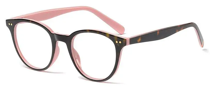 Модные круглые очки из поликарбоната, женские очки, очки для близорукости, мужские очки, оправа для очков, оптические прозрачные линзы, очки в винтажном стиле - Цвет оправы: C5 color pink clear