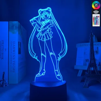 

3D Led Night Light for Girls Bedroom Decor Light Beautiful girl Touch Sensor Rgb Colorful Nightlight Anime Characters Table Lamp