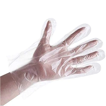 

HOT-500 Pcs Disposable Plastic Gloves - Latex Free Powder Free Clear Polyethylene Gloves Non-Sterile for Cleaning, Cooking, Hair