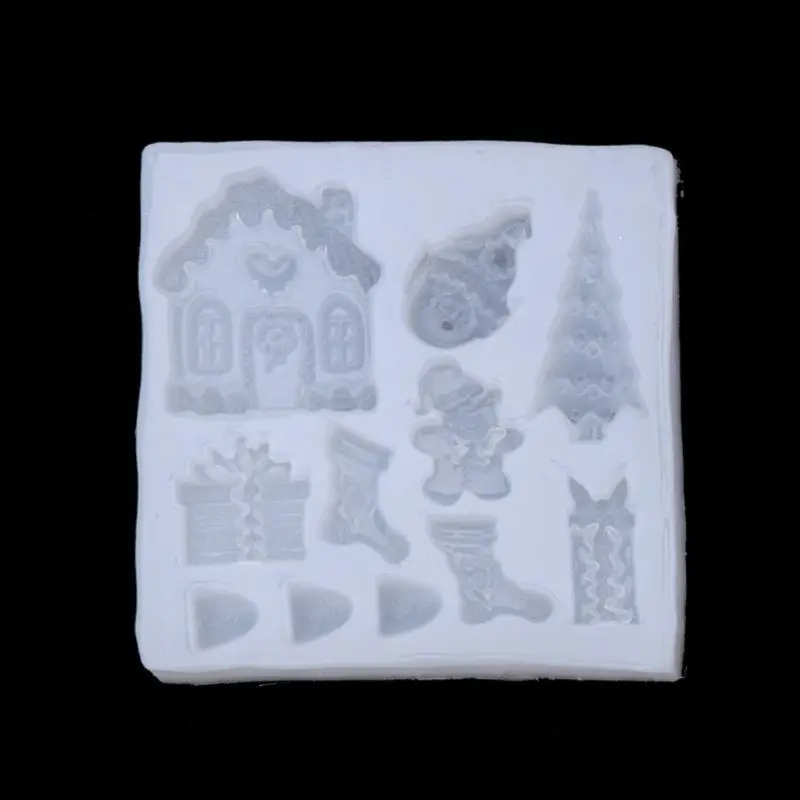 Christmas Tree Elk Pine Nut Silicone Epoxy Resin Molds Jewelry Making Tools X4YA |