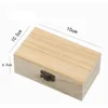 Plain Wood Wooden Square Hinged Storage Boxes Craft Gift Box Simple Storage Container Dust-Proof With Lock Jewelry Box Case - Image 5