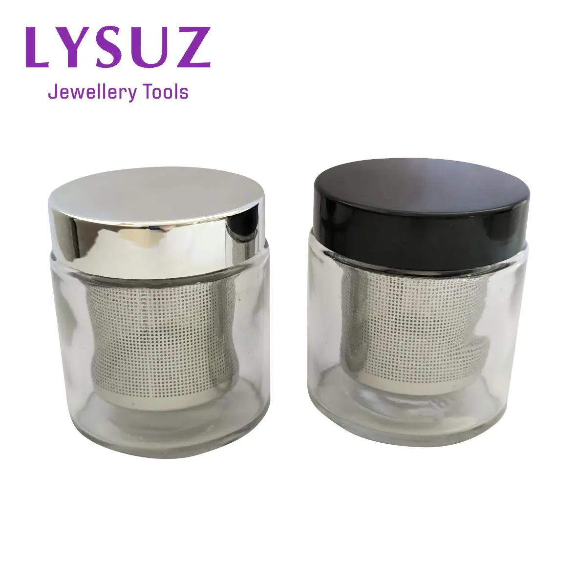 

Diamond Washing Cup Watch Small Parts Gemstone Cleaning Glass Jar Pot With Sieve LYSUZ